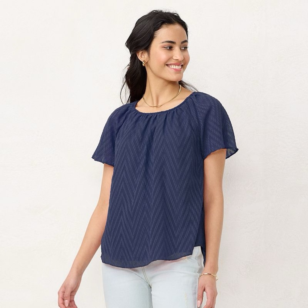 Lauren Conrad Navy Blue Women's Top